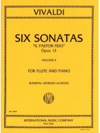Antonio Vivaldi: Six Sonatas Il Pastor Fido op. 13 Vol.2 (noty na příčnou flétnu, klavír)