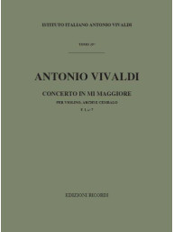 Antonio Vivaldi: Concerto Per Vl., Archi E B.C.: In Mi Rv 268 (noty na housle, smyčcový orchestr, partitura)