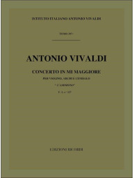 Antonio Vivaldi: Concerto In Mi 'L'Amoroso' RV 271 (noty na housle, smyčcový orchestr, partitura)