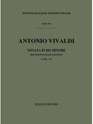 Antonio Vivaldi: Sonata in Do Min Rv 5 Per Violino e BC (noty na housle, basso continuo)