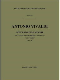 Antonio Vivaldi: Concerto In Mi Min. 'Il Favorito' (noty na housle, smyčcový orchestr, partitura)