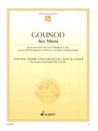 Johann Sebastian Bach / Charles Gounod: Ave Maria (noty na housle, klavír)