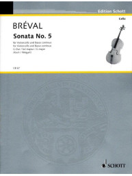 Jean-Baptiste Breval: Sonata No. 5 G-Dur (noty na violoncello, klavír)