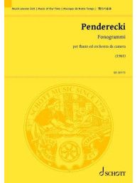 Krzysztof Penderecki: Fonogrammi (noty pro příčnou flétnu, komorní orchestr, partitura)