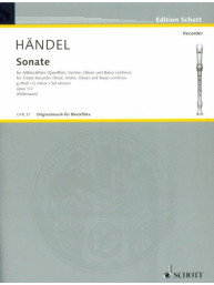Georg Friedrich Händel: Sonata in G Minor (noty na zobcovou flétnu, klavír)