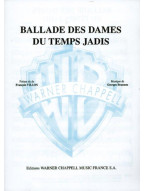 Georges Brassens: Ballade des Dames du Temps Jadis (noty na klavír, zpěv, akordy)