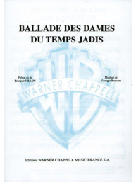 Georges Brassens: Ballade des Dames du Temps Jadis (noty na klavír, zpěv, akordy)