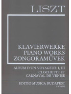Franz Liszt: Album d'un voyageur I, III; Clochette et Carnaval de Venise (noty na klavír)