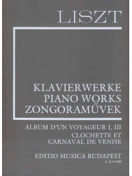 Franz Liszt: Album d'un voyageur I, III; Clochette et Carnaval de Venise (noty na klavír)