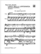 Gian Carlo Menotti: Canti Della Lontananza (noty na klavír, zpěv)