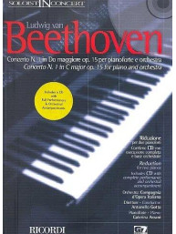Beethoven: Soloist in Concert - Concerto N. 1 in C major Op. 15 (noty na čtyřruční klavír)(+audio)
