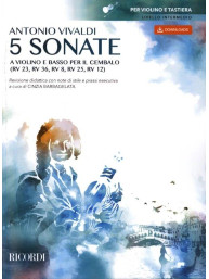 Antonio Vivaldi: 5 Sonate (noty na housle, zpěv)(+audio)