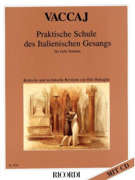 Nicola Vaccai: Praktische Schule des italienischen Gesangs für tiefe Stimme (noty na klavír, zpěv)(+audio)