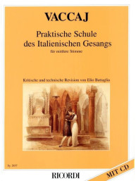 Nicola Vaccai: Praktische Schule des Italienischen Gesangs für mittlere Stimme (noty na klavír, zpěv)(+audio)