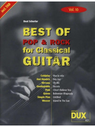 Best of Pop & Rock for Classical Guitar Vol. 10 (noty, tabulatury na klasickou kytaru)