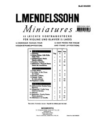 Arnold Ludwig Mendelssohn: Miniatures Vol.1 (noty na housle, klavír)
