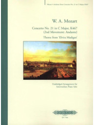 W.A. Mozart: Andante from Piano Concerto No. 21 in C K467 Theme from Elvira Madigan (noty na klavír)