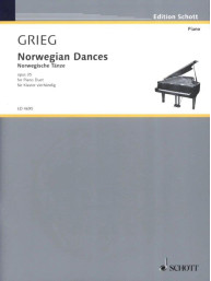 Edvard Grieg: Norwegian Dances (noty na čtyřruční klavír)