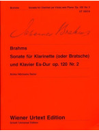 Johannes Brahms: Sonata Op. 120 No. 2 - Eb Major (noty na klarinet, klavír)