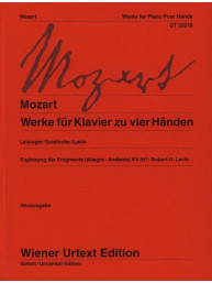 Wolfgang Amadeus Mozart: Works For Piano 4 Hands (noty na čtyřruční klavír)