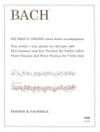 Johann Sebastian Bach: 3 Sonatas and 3 Partitas BWV 1001-1006 (noty na housle)