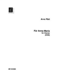 Arvo Pärt: Für Anna Maria (noty na klavír)