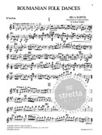 Béla Bartók: Roumanian Folk Dances (noty na housle, klavír)