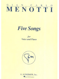 Gian Carlo Menotti: Five Songs (noty na klavír, zpěv)