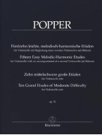 David Popper: 15 Easy Melodic-Harmonic Etudes & 10 Grand Etudes of Moderate Difficulty (noty na violoncello)