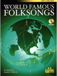 World Famous Folksongs (noty na zobcovou flétnu)(+audio)