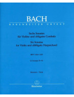 J.S. Bach: 6 Sonatas for Violin and Obbliagato Harpsichord - Sonatas IV-VI (noty na housle, cembalo)