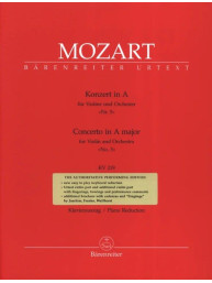 W.A. Mozart: Violin Concerto No. 5 In A (noty na housle, klavír)