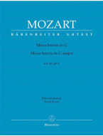 W.A. Mozart: Missa Brevis In G Major K.49 (noty na klavír, zpěv)