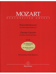 W.A. Mozart: Clarinet Concerto In A K.622 - Transposed Bb Clarinet (noty na klarinet, klavír)