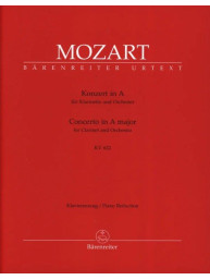 W.A. Mozart: Clarinet Concerto In A K.622 (noty na klarinet, klavír)