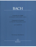 J.S. Bach: Concerto for Violoncello, Strings and Basso continuo in A minor (noty na violoncello)