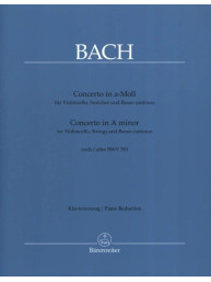 J.S. Bach: Concerto for Violoncello, Strings and Basso continuo in A minor (noty na violoncello)