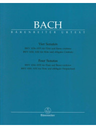 J.S. Bach: 4 Flute Sonatas BWV 1034-1035 (noty na příčnou flétnu, basso continuo)