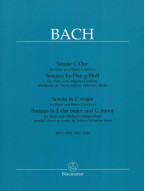 J.S. Bach: 3 Sonatas (noty na příčnou flétnu, basso continuo)
