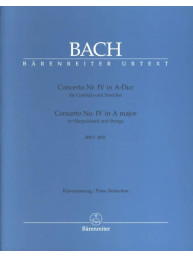 J.S. Bach: Concerto No. IV in A major BWV 1055 (noty na čtyřruční klavír)