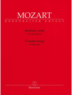 W.A. Mozart: Complete Songs for High Voice (noty na klavír, zpěv)