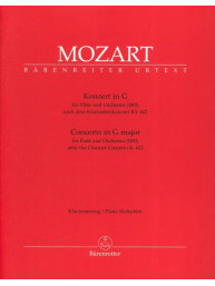 W.A. Mozart: Concerto In G Major For Clarinet (noty na příčnou flétnu, klavír)