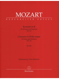 W.A. Mozart: Concerto No. 15 in B-flat major K. 450 (noty na čtyřruční klavír)
