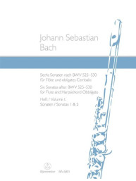 J.S. Bach: Sechs Sonaten für Flöte und obligates Cembalo 1 (noty na příčnou flétnu, klavír)