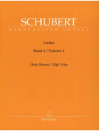Franz Schubert: Lieder 4 - High Voice (noty na klavír, zpěv)