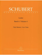 Franz Schubert: Lieder 4 - Low Voice (noty na klavír, zpěv)