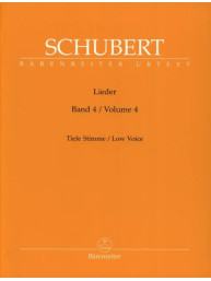 Franz Schubert: Lieder 4 - Low Voice (noty na klavír, zpěv)