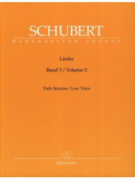 Franz Schubert: Lieder 5 - Low Voice (noty na klavír, zpěv)