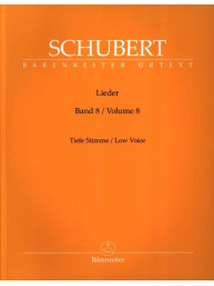 Franz Schubert: Lieder 8 - Low Voice (noty na klavír, zpěv)