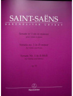 Camille Saint-Saëns: Sonata no. 1 in D minor op. 75 (noty na housle, klavír)